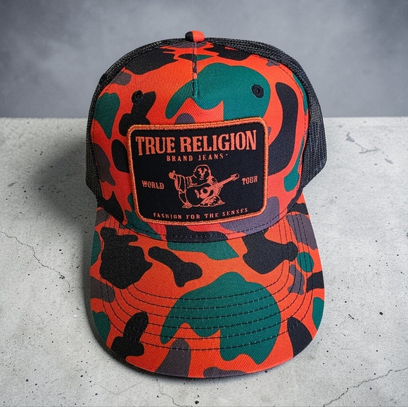 True Religion Other - Concert Patch Camo Trucker Hat.